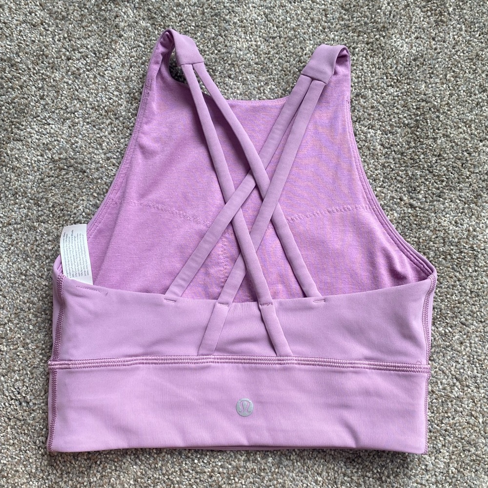 Lilac long line sports bra